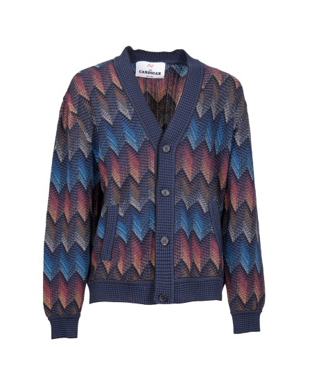 Shop MISSONI  Cardigan: Missoni cardigan in misto cotone chevron sfumato con tasche.
Cardigan in misto cotone.
Lavorazione chevron sfumato.
Partiche tasche.
Composizione: 79%Cotone, 21%Poliammide.
Made in Italy.. US25SM09 BC0050-S91N2